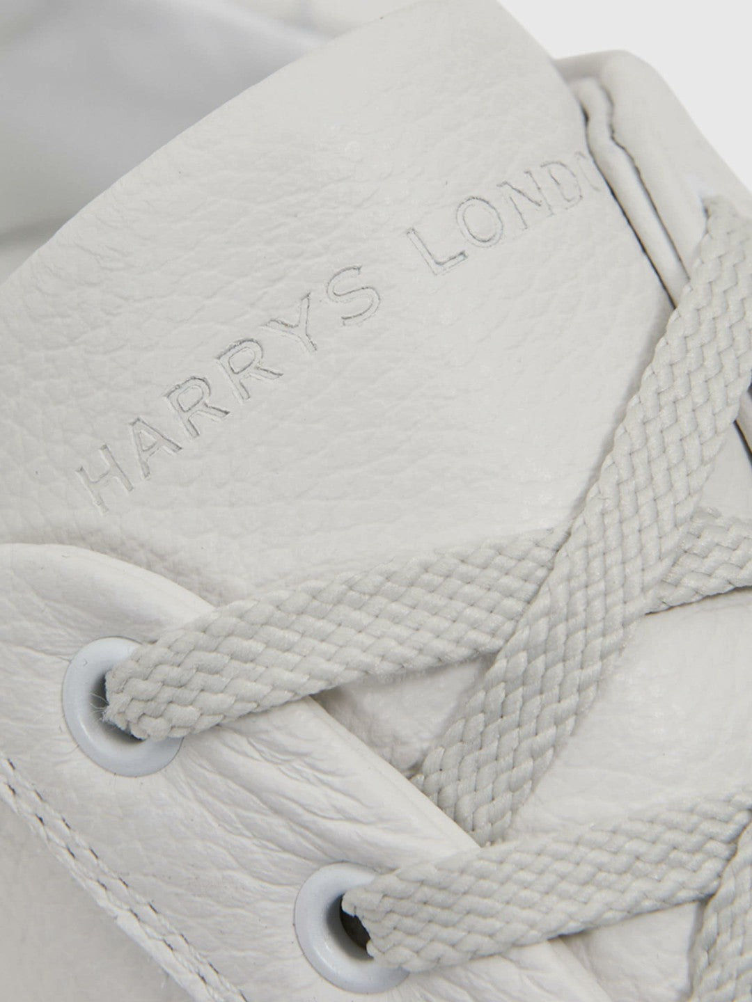 Harrys of London Grained Leather Trainers in White | Reiss Men Popular