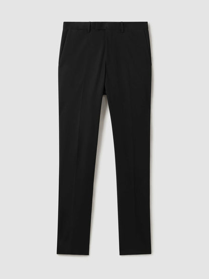 Slim Fit Cotton Blend Chinos in Black | Reiss Men New