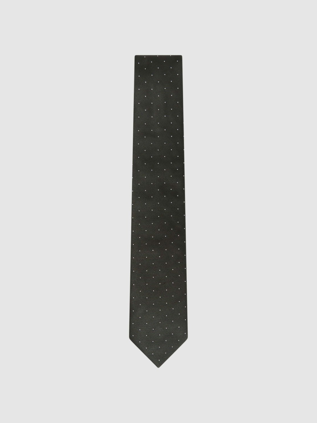 Polka Dot Silk Tie in Dark Green | Reiss Men New