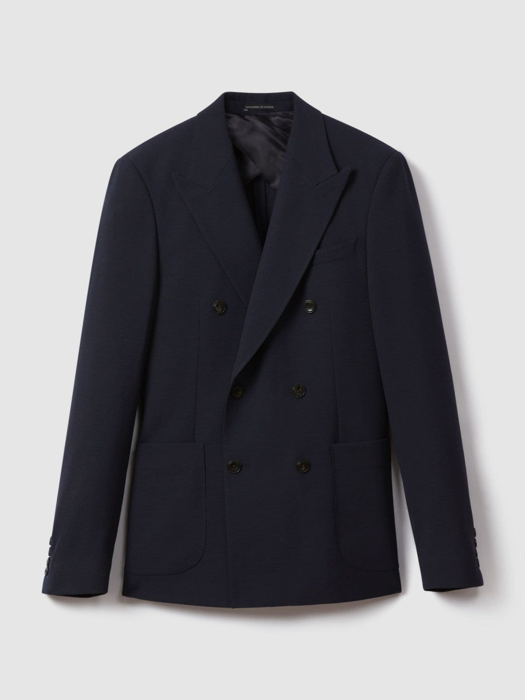 Double Breasted Suit Blazer Slim Fit in Navy | Reiss Men Signature