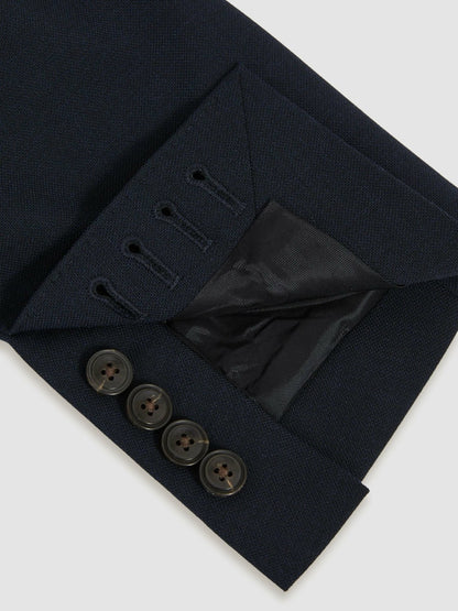 Double Breasted Suit Blazer Slim Fit in Navy | Reiss Men Signature