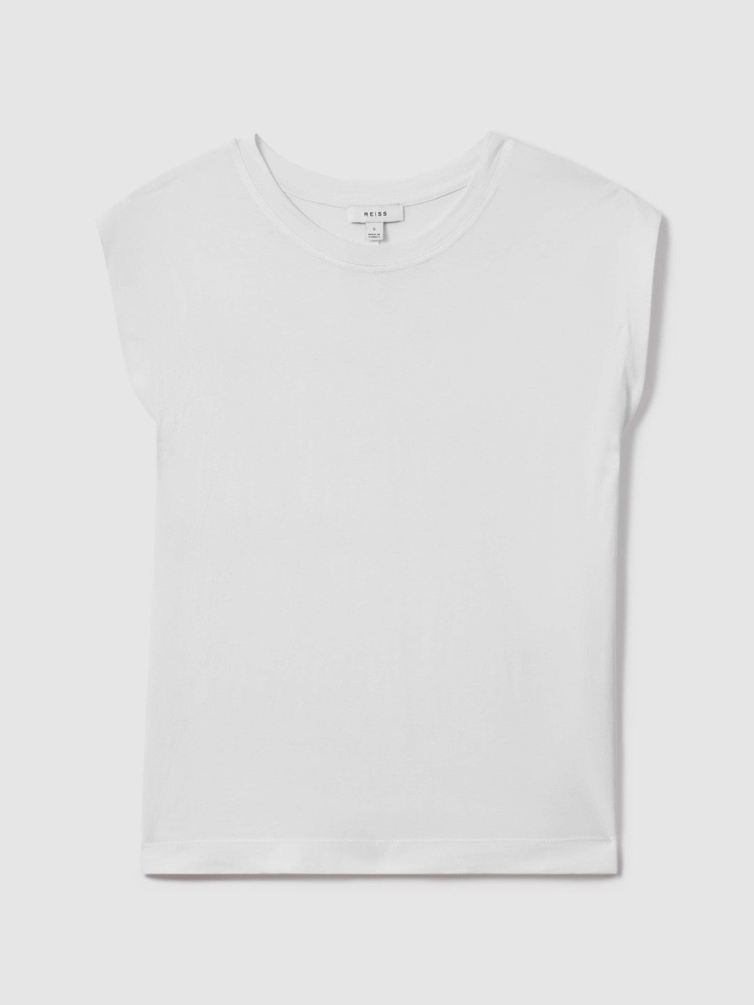 Cotton Capped Sleeve T-Shirt in White | Reiss Women Popular