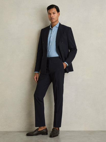 Slim Fit Side Adjuster Trousers in Navy | Reiss Men Best Seller