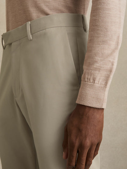Slim Fit Cotton Blend Chinos in Stone | Reiss Men Premium
