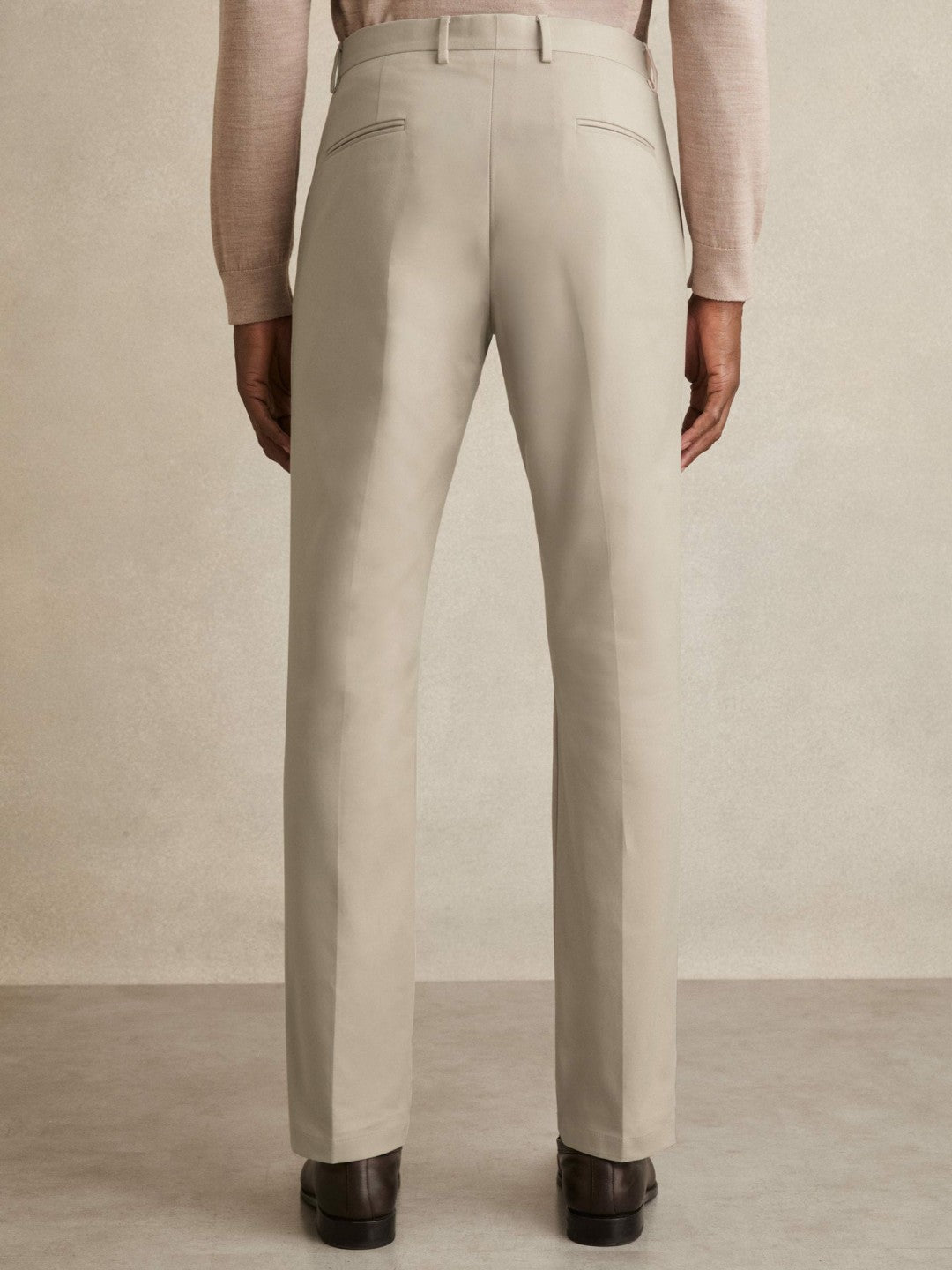 Slim Fit Cotton Blend Chinos in Stone | Reiss Men Premium