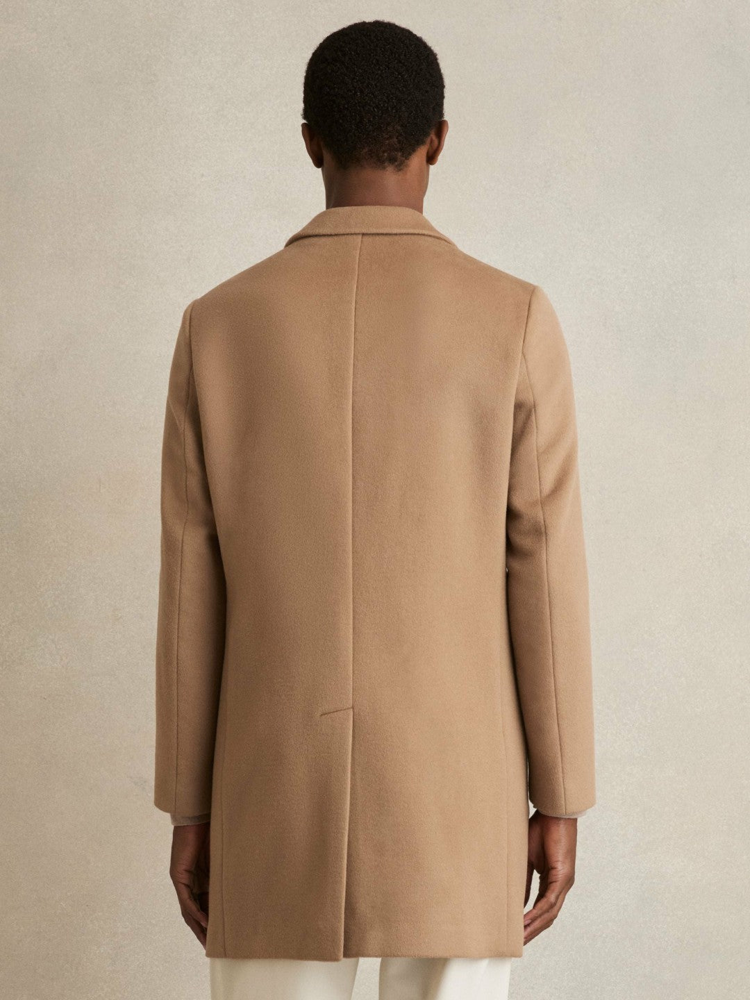 Wool Blend Single Breasted Epsom Overcoat in Camel | Reiss Men Trending