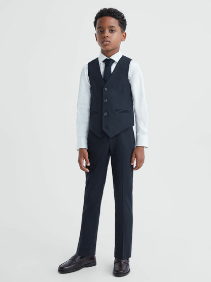 3-9 yrs Wool Blend Waistcoat in Navy | Reiss Children & Baby Trending