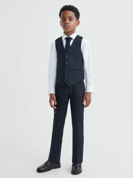 3-9 yrs Wool Blend Waistcoat in Navy | Reiss Children & Baby Trending