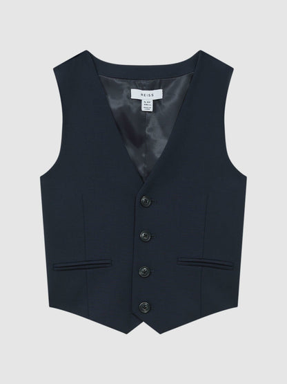 3-9 yrs Wool Blend Waistcoat in Navy | Reiss Children & Baby Trending