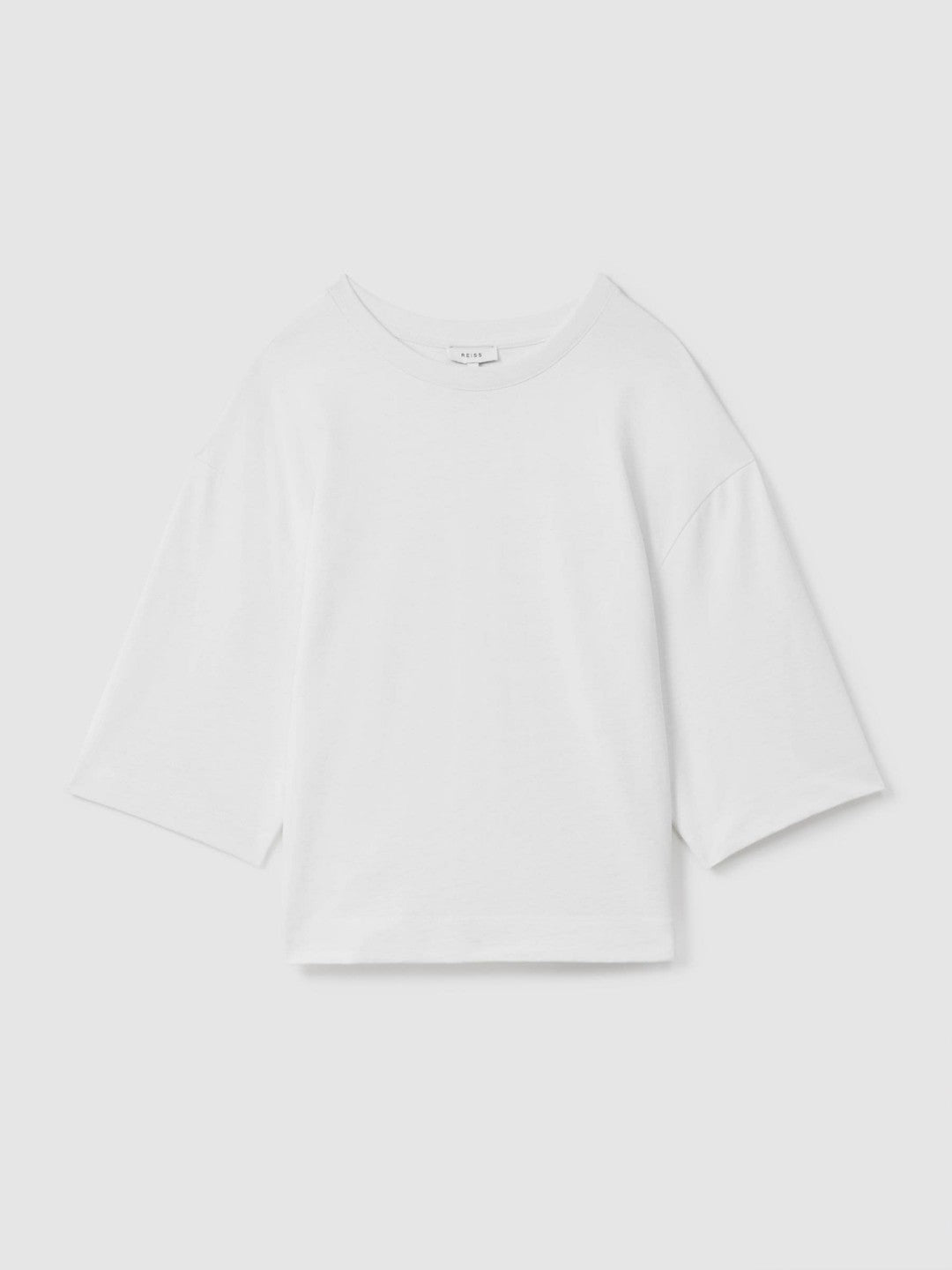 Oversized Cotton Crew Neck T-Shirt in White | Reiss Women Trending