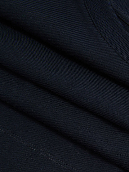 Oversized Cotton Crew Neck T-Shirt in Navy | Reiss Women Featured
