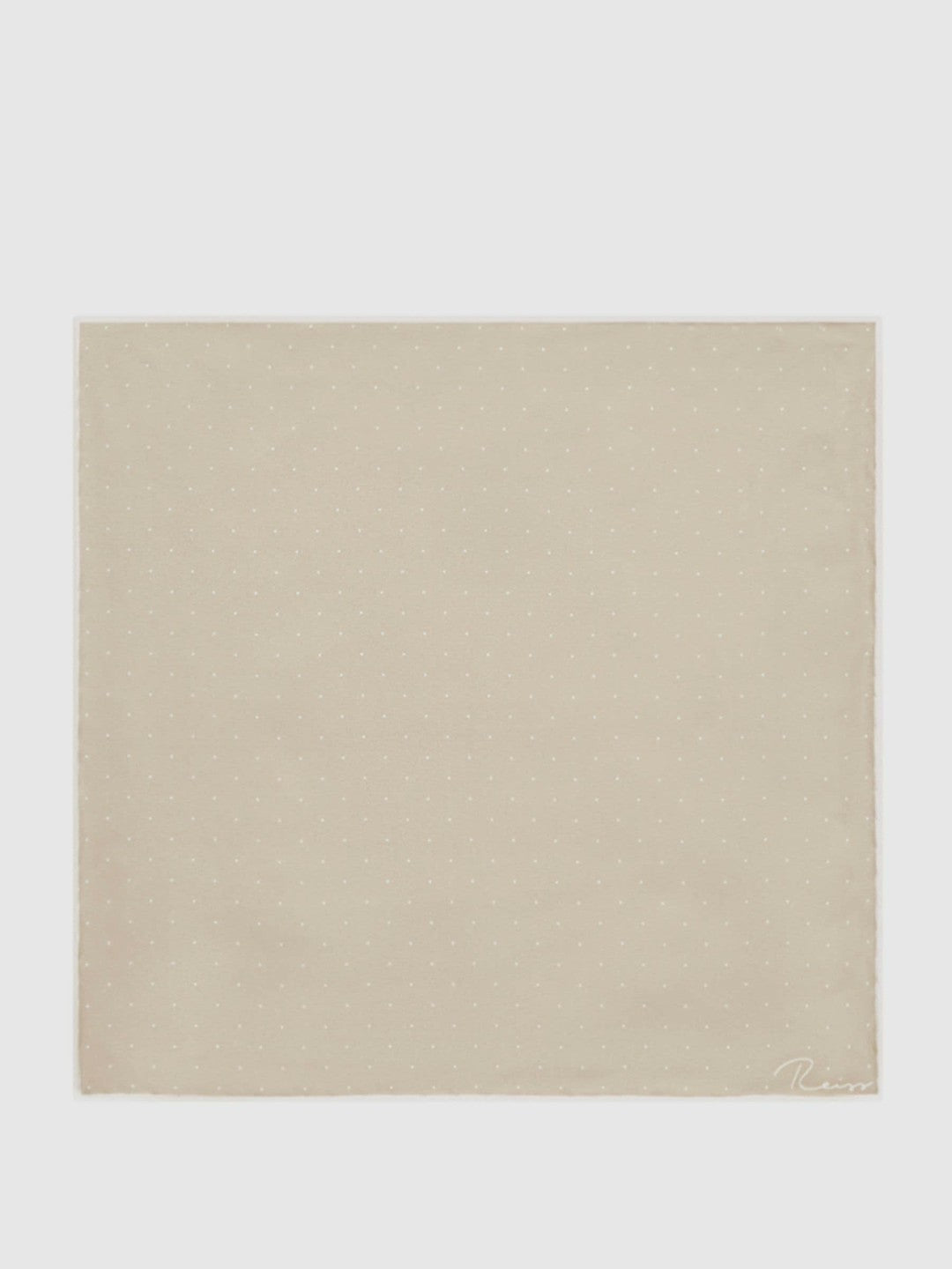 Polka Dot Silk Pocket Square in Stone | Reiss Men Popular