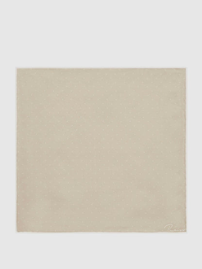 Polka Dot Silk Pocket Square in Stone | Reiss Men Popular