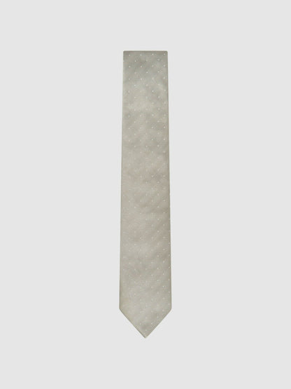 Polka Dot Silk Tie in Champagne | Reiss Men Best Seller