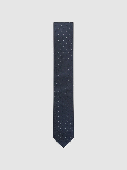 Polka Dot Silk Tie in Navy | Reiss Men Best Seller