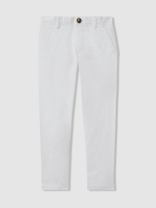 13-14 yrs Slim Fit Casual Chinos in White | Reiss Children & Baby Signature