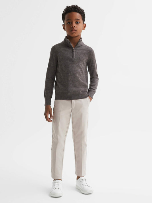 9-14 yrs Slim Fit Tapered Chinos in Stone | Reiss Children & Baby Exclusive