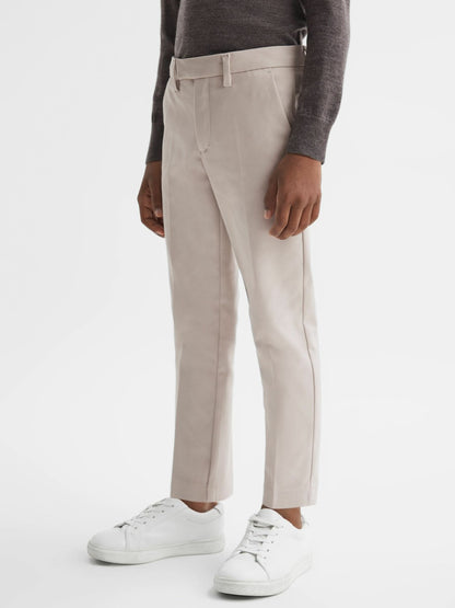 9-14 yrs Slim Fit Tapered Chinos in Stone | Reiss Children & Baby Exclusive
