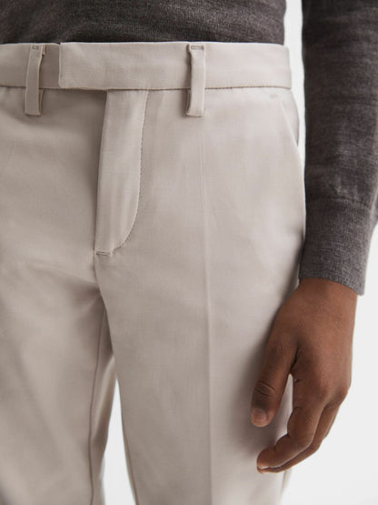 9-14 yrs Slim Fit Tapered Chinos in Stone | Reiss Children & Baby Exclusive