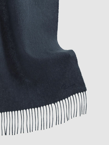 Wool and Cashmere Scarf in Airforce Blue | Reiss Men Trending