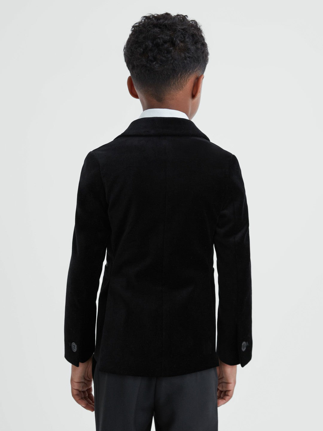 3-9 yrs Single Breasted Velvet Blazer in Black | Reiss Children & Baby Featured