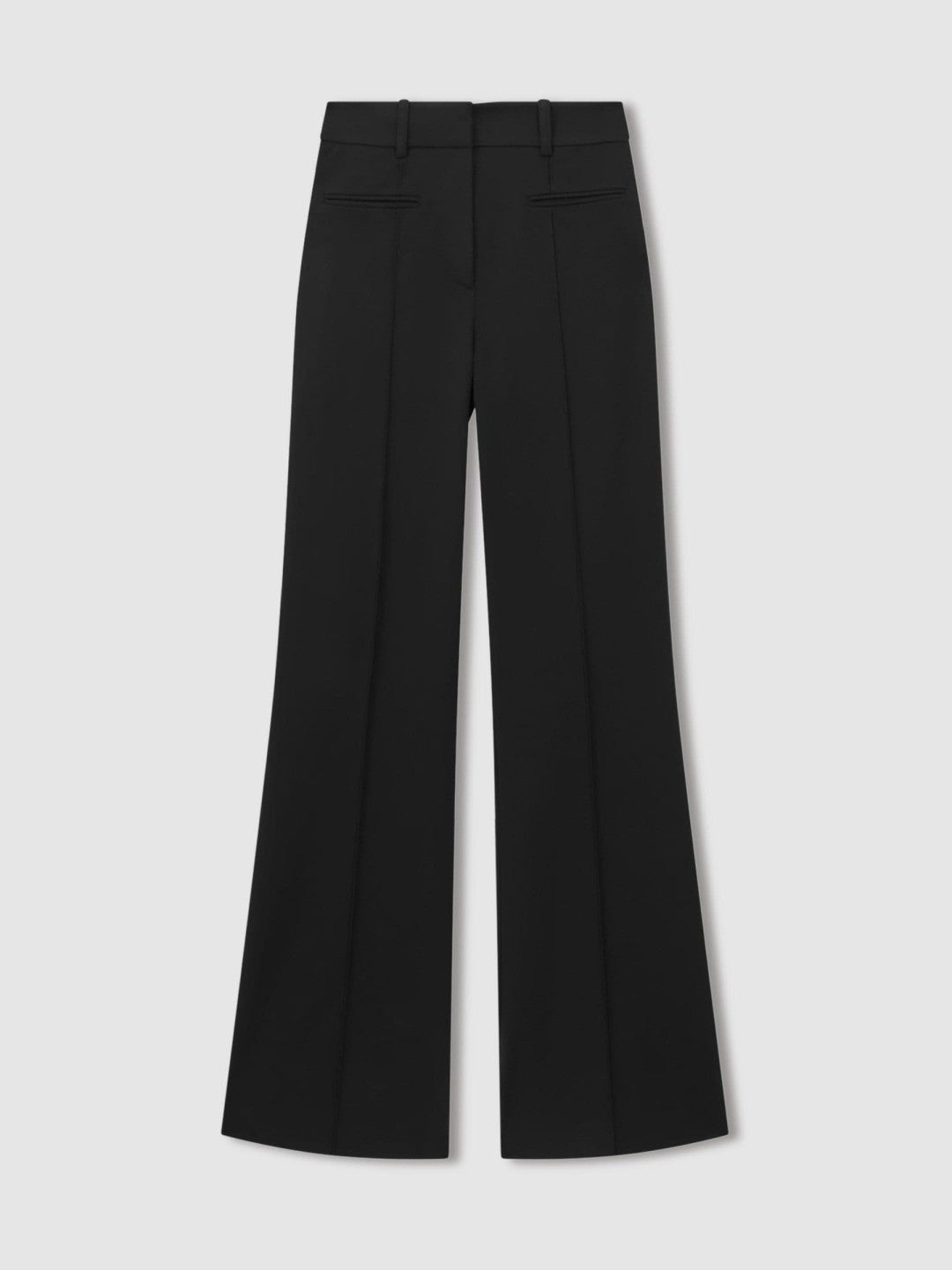Petite High Rise Flared Trousers in Black | Reiss Women Trending