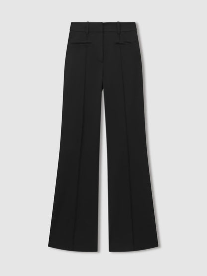 Petite High Rise Flared Trousers in Black | Reiss Women Trending