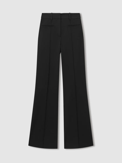 High Rise Flared Trousers in Black | Reiss Women Popular