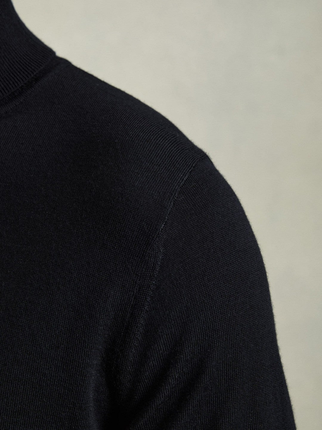 Slim Fit Merino Wool Roll Neck Jumper in Navy | Reiss Men Trending