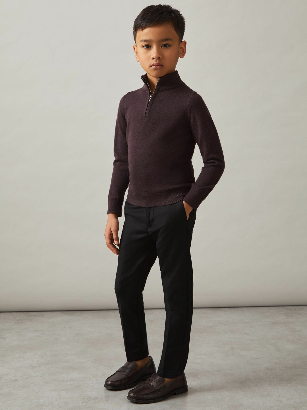 9-13 yrs Slim Fit Tapered Chinos in Black | Reiss Children & Baby Featured