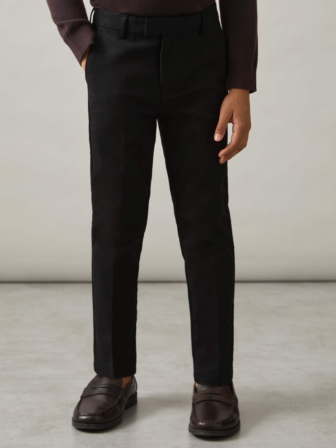 9-13 yrs Slim Fit Tapered Chinos in Black | Reiss Children & Baby Featured