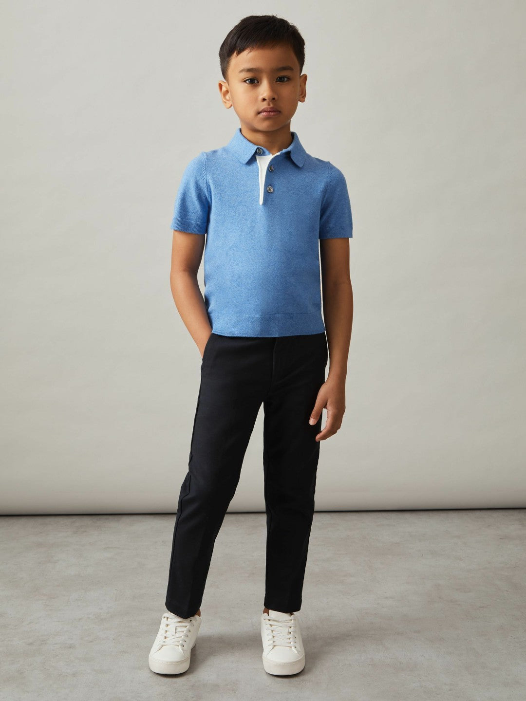 3-9 yrs Slim Fit Tapered Chinos in Navy | Reiss Children & Baby Exclusive