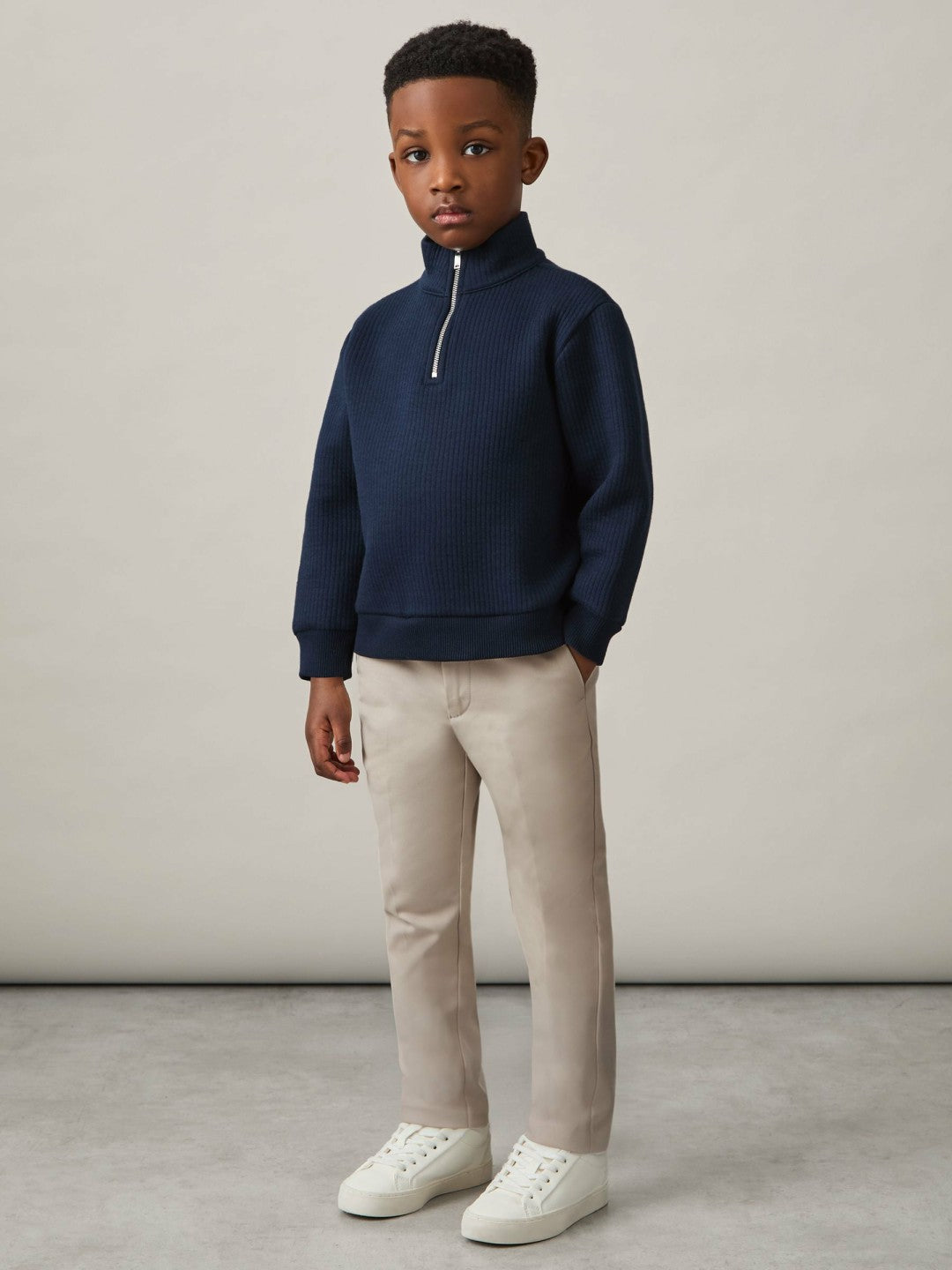 13-14 yrs Slim Fit Tapered Chinos in Stone | Reiss Children & Baby Best Seller