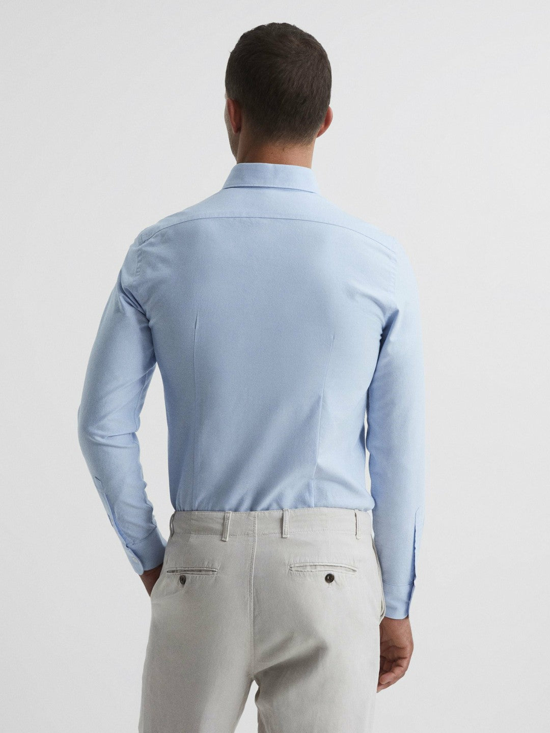 Soft Wash Button Down Oxford Shirt in Soft Blue | Reiss Men Exclusive