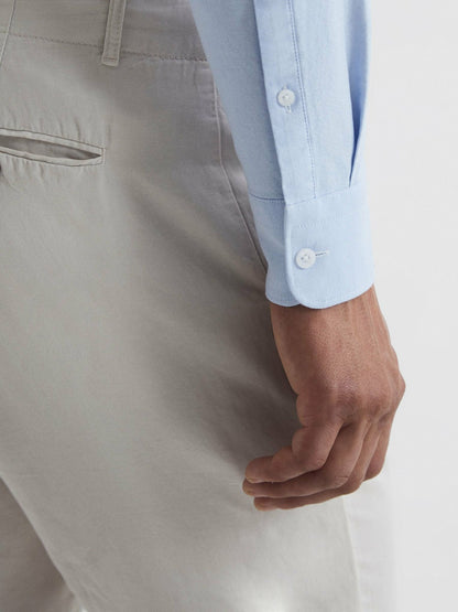 Soft Wash Button Down Oxford Shirt in Soft Blue | Reiss Men Exclusive