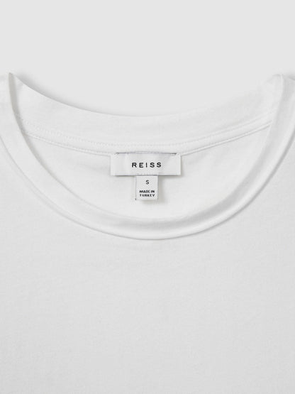 Cotton-Jersey Crew Neck T-Shirt in White | Reiss Women New