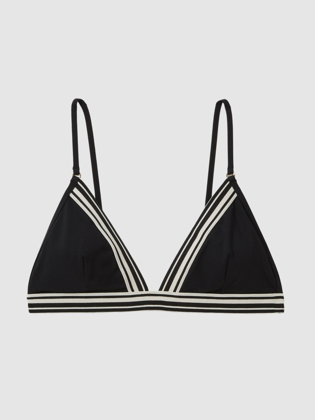Triangle Colourblock Bikini Top in Black | Reiss Women Featured