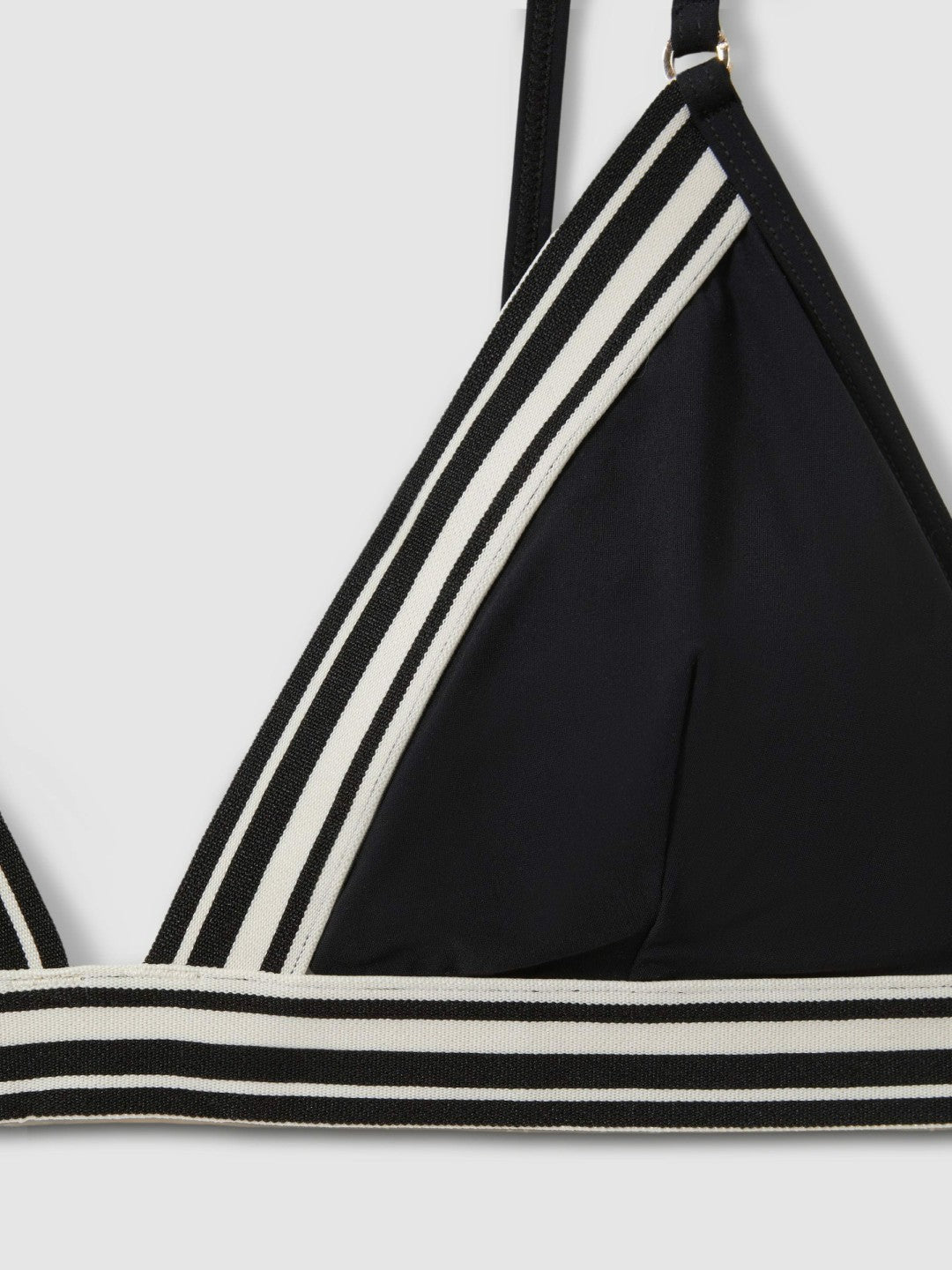 Triangle Colourblock Bikini Top in Black | Reiss Women Featured