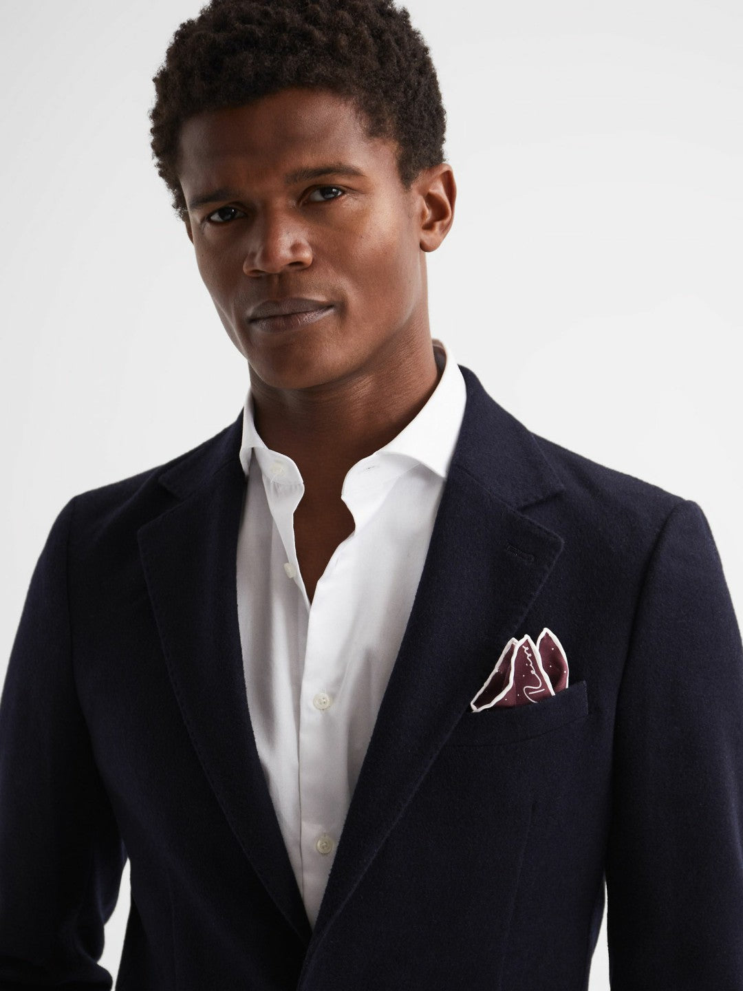 Polka Dot Silk Pocket Square in Burgundy | Reiss Men Exclusive