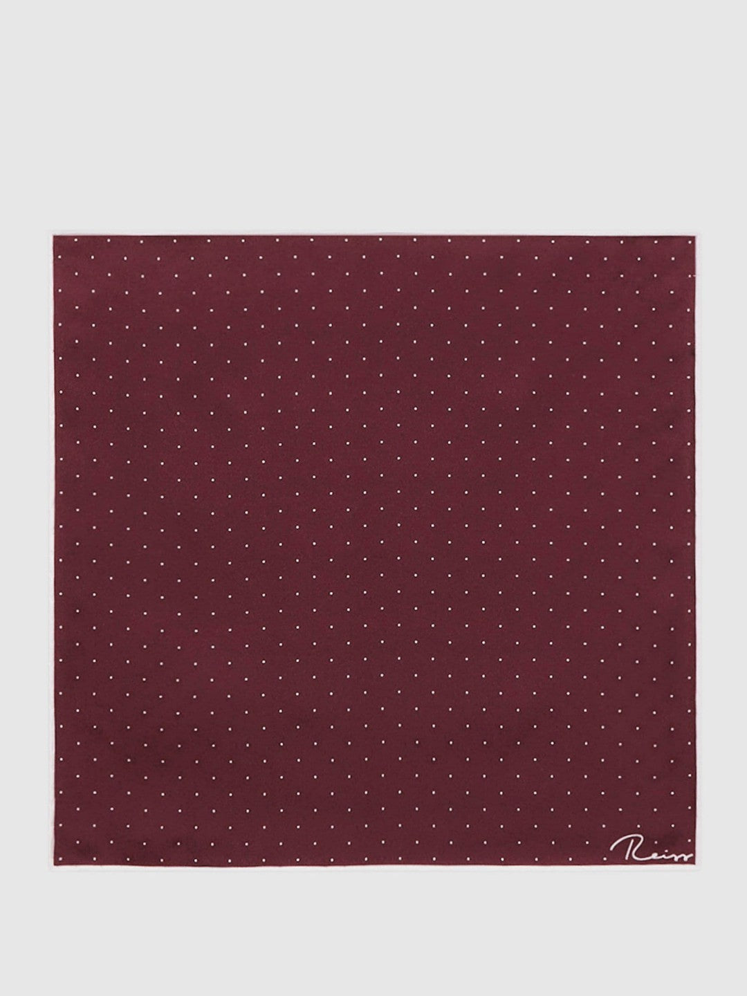 Polka Dot Silk Pocket Square in Burgundy | Reiss Men Exclusive