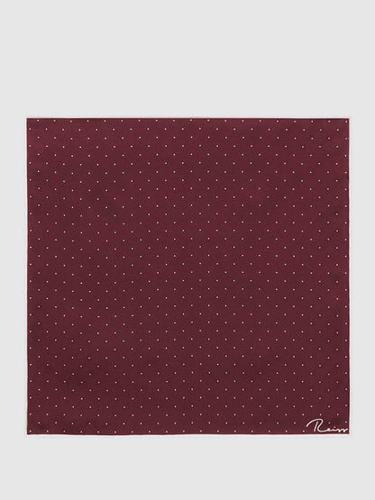 Polka Dot Silk Pocket Square in Burgundy | Reiss Men Exclusive