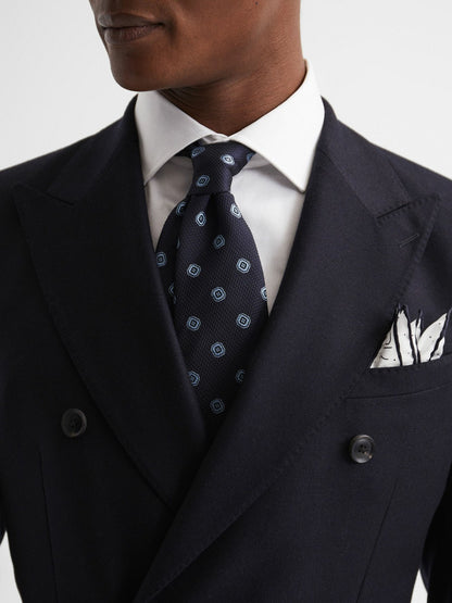 Polka Dot Silk Pocket Square in White | Reiss Men Popular