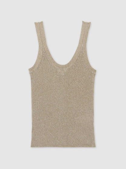 Metallic Vest Top in Gold | Reiss Women Signature