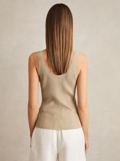 Metallic Vest Top in Gold | Reiss Women Signature