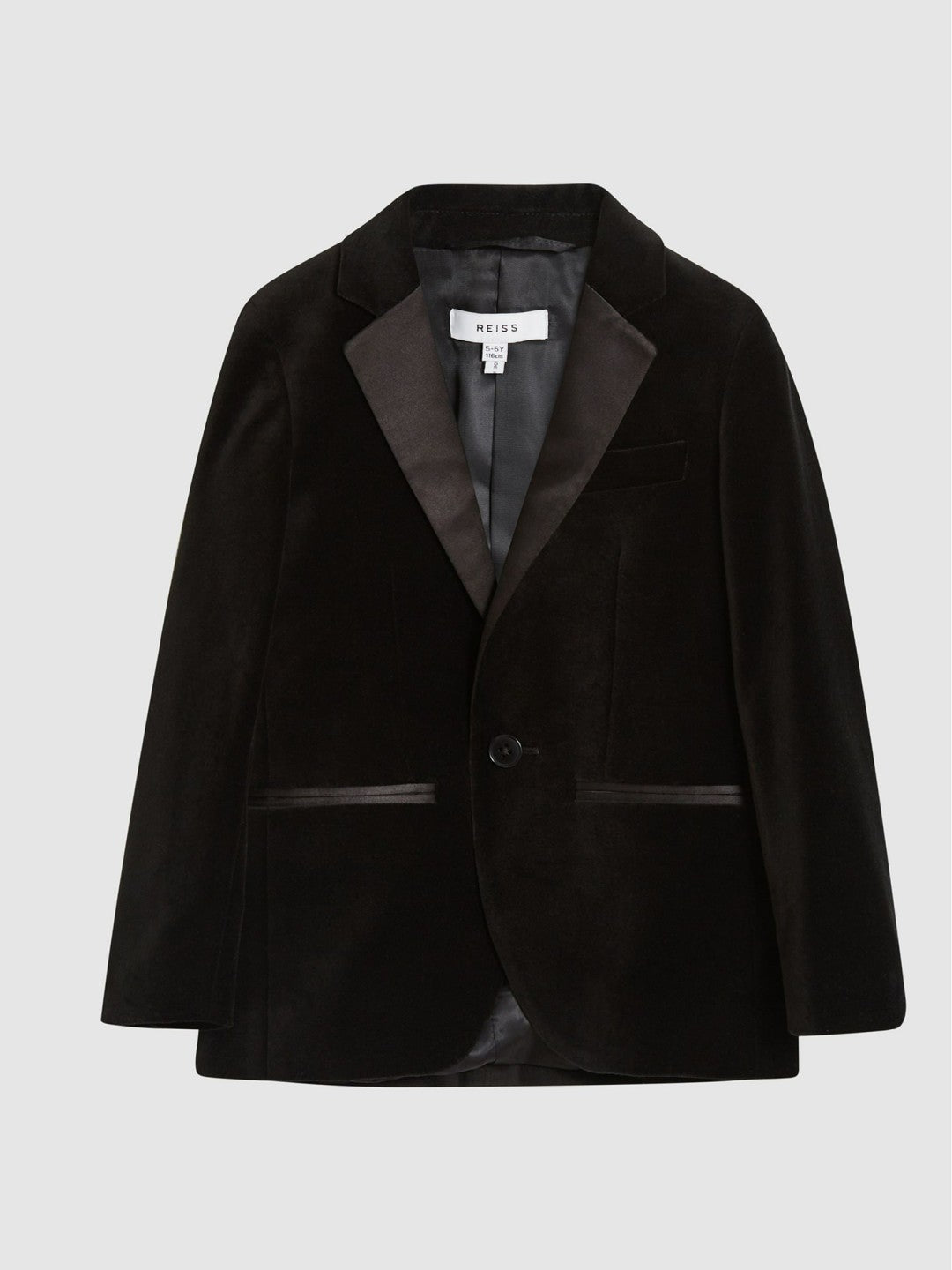 4-9 yrs Single Breasted Velvet Blazer in Black | Reiss Children & Baby Trending