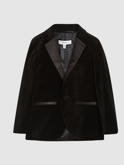 4-9 yrs Single Breasted Velvet Blazer in Black | Reiss Children & Baby Trending