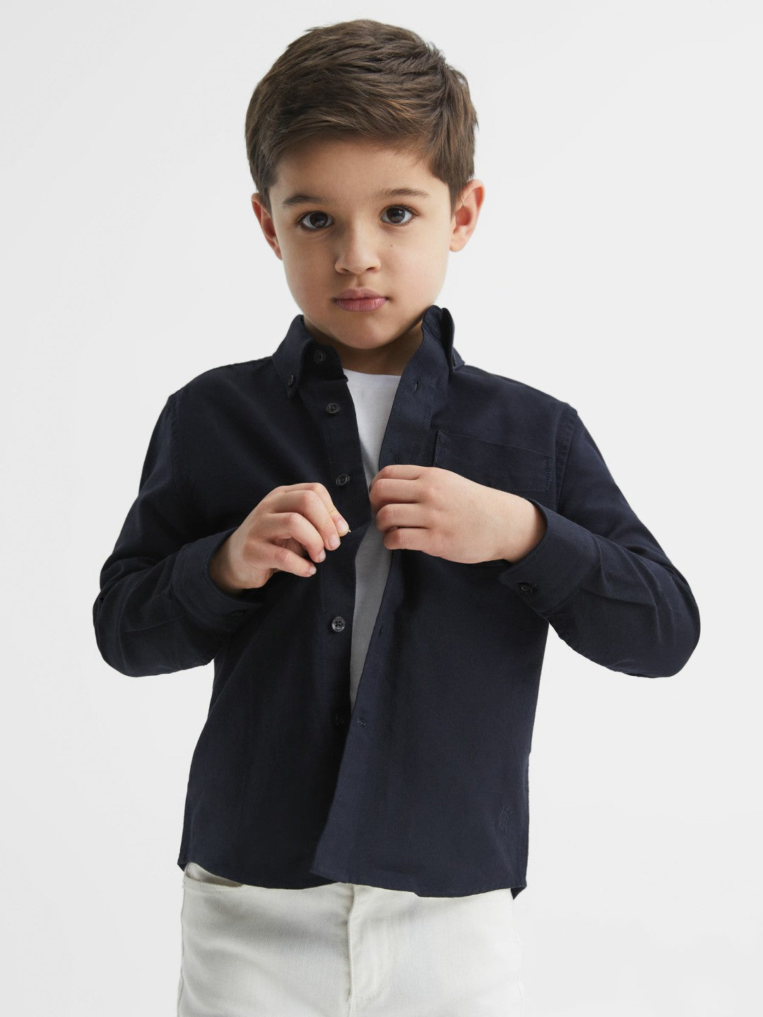 Junior Button Down Oxford Shirt in Navy | Reiss Children & Baby Signature