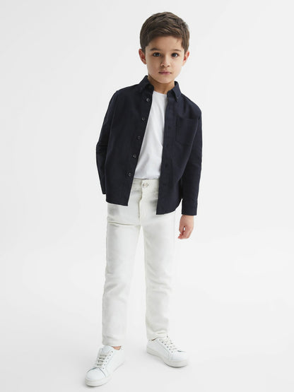Junior Button Down Oxford Shirt in Navy | Reiss Children & Baby Signature