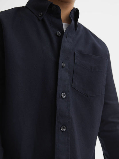 Junior Button Down Oxford Shirt in Navy | Reiss Children & Baby Signature