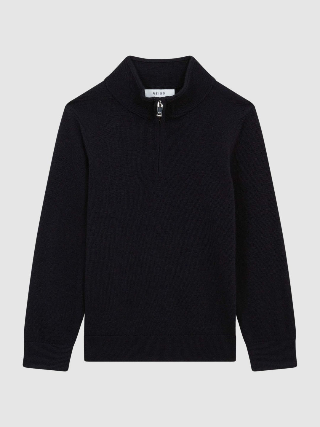 4-9 yrs Merino Wool Zip-Neck Jumper in Navy | Reiss Children & Baby Recommended